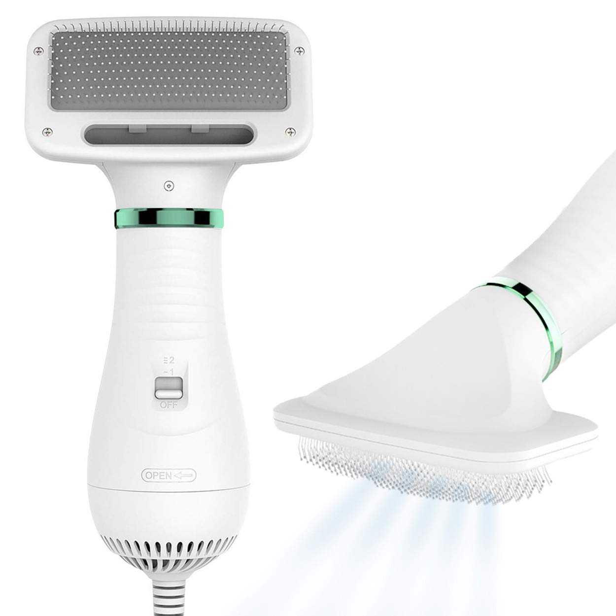 2-in-1 Dog Hair Dryer with Slicker Brush for
