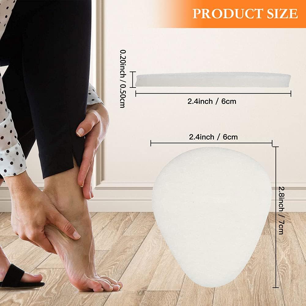 ActFun 12 Pairs (24 Pieces) Felt Metatarsal Pads, 1/5" Thick Reusable Breathable Ball of Foot Cushions, All Day Pain Relief Prevent Calluses Blisters, Foot Arch Support Foot Pads for Women and Men: Health & Personal Care