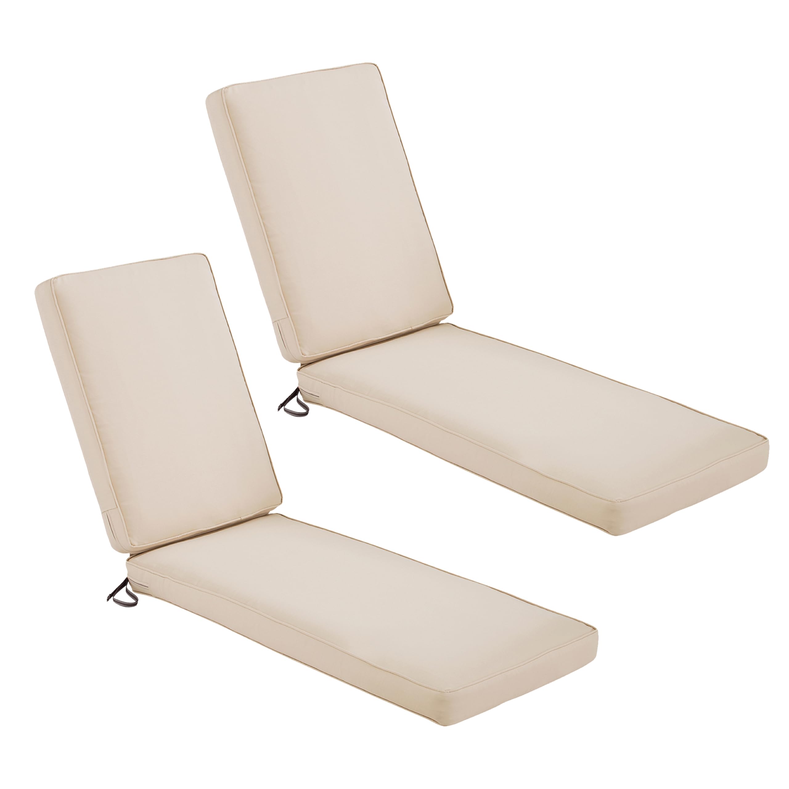 Classic Accessories Montlake Outdoor Chaise Lounge Cushion, Weatherproof, 80 Inch, Antique Beige, Set of 2 Image