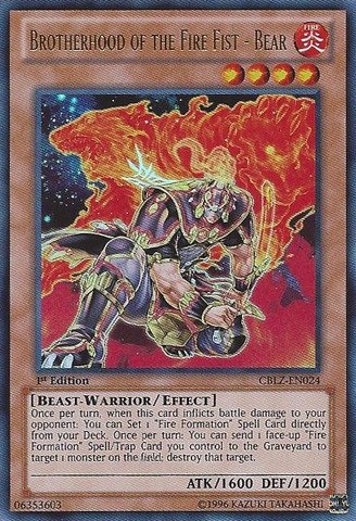 Yu-Gi-Oh! - Brotherhood of the Fire Fist - Bear (CBLZ-EN024) - Cosmo Blazer - 1st Edition - Ultra Rare