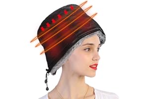 Heating For Deep Conditioning, 3 Gear Black Adjustable Brim Hair Thermal Treatment with Over Temperature for Home Use (Black)