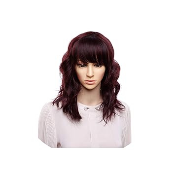 Amazon Com Wigs Synthetic Hair Wigs Black Brown Wine Red Wig
