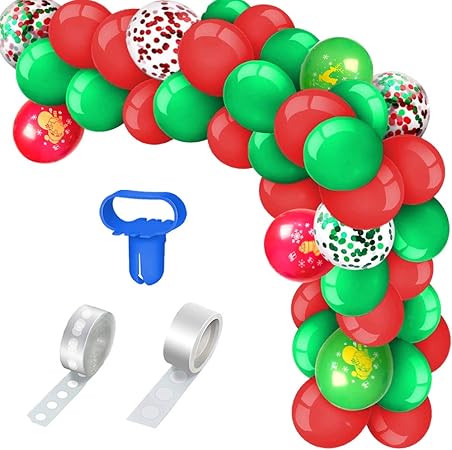 Decorazioni Natalizie Verdi.Palloncini Decorativi Natalizi 115 Pezzi Kit Per Feste Palloncini Per Decorazioni Natalizie Rossi Verdi Opachi Comfetti Di Natale Comfetti Palloncini Gonfiabili Decorazioni Natalizie Amazon It Casa E Cucina