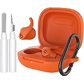 AhaStyle Silicone Case for Beats Powerbeats Fit (2025) with Cleaning Kit & Carabiner [Top Logo Visible] Shockproof Full Protective Skin Case Cover Compatible with Beats Powerbeats Fit 2025