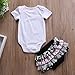 Mrs.Baker'Home Cute Baby Girl Daddy’s Girl Print Bow Romper+Multi-Tulle Ruffle Bowknot Shorts Outfit (0-6 Months, White)