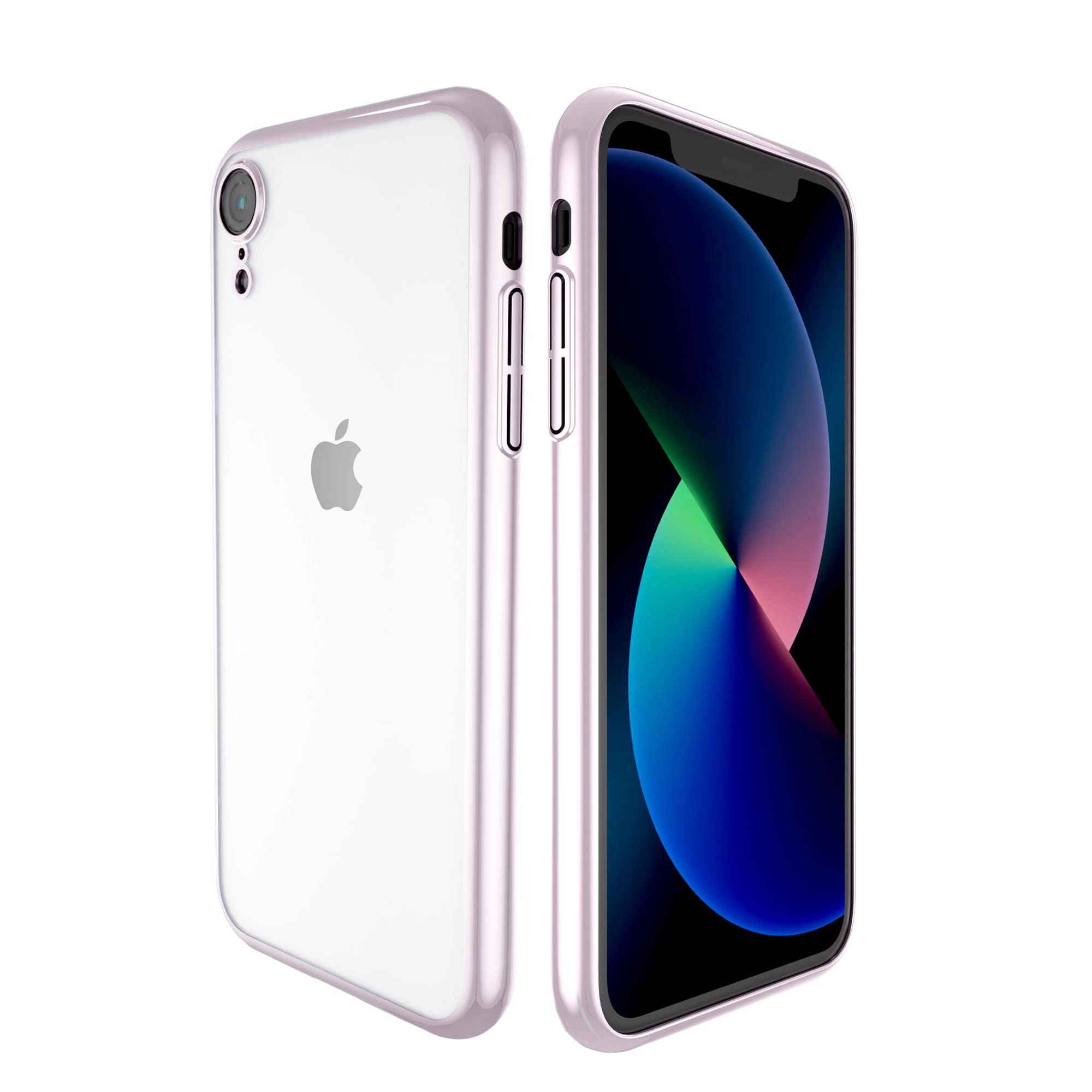 Angelon Case Compatible with iPhone XR, Electroplated Mirror Hard Protective Case Metal Frame for iPhone XR, Shockproof, Scratch-Resistant Case - Pink