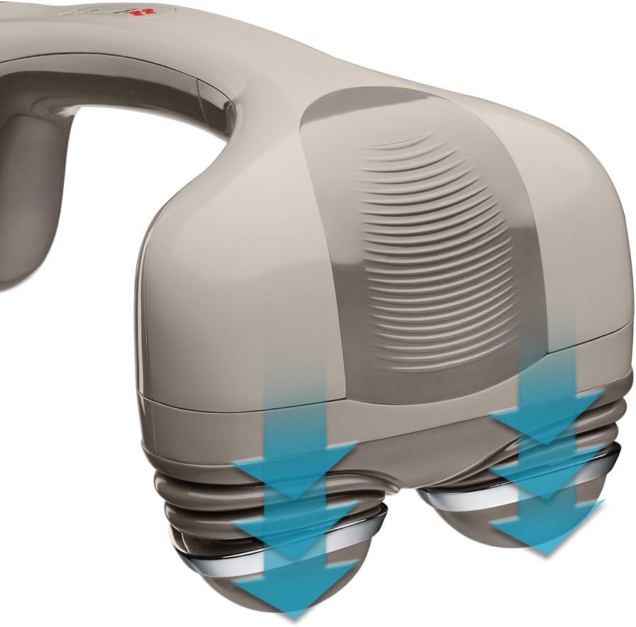 HoMedics Percussion Action Massager with Heat | Adjustable Intensity , Dual Pivoting Heads | 2 Sets Interchangeable Nodes , Heated Muscle Kneading for Back , Shoulders , Feet , Legs , & Neck: Health & Personal Care