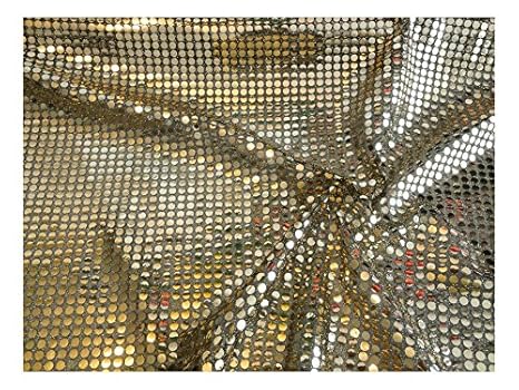 Fabrics-City GOLD/SCHWARZ HOCHWERTIG PAILETTEN STOFF PAILLETTENSTOFF 6MM STOFFE, 2433