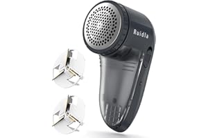 Electric Fabric Shaver Lint Remover, Rechargeable Sweater Shaver with Stainless Steel 3-Leaf Blades, Dual Protection, Removab