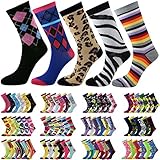 Enimay Women's Novelty Crazy Color Fun Socks 6 Pair Size 9-11 Half Dozen Packs