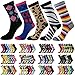 Enimay Women's Novelty Crazy Color Fun Socks 6 Pair Size 9-11 Half Dozen Packs