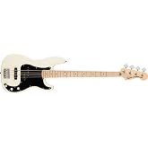 Squier Affinity Series Precision Bass, Olympic White, Maple Fingerboard