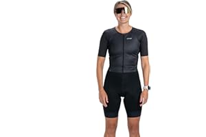 Zoot Women’s Core Tri Aero FZ Racesuit, Short Sleeve Moisture-Wicking Triathlon Suit, Plush Chamois & Race Day Storage