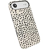 LoeoeL for iPhone 17 Air Case Cheetah Print, Leopard Pattern Phone Case for Women Girls, Girly Cute Thin Slim Hard Shell Plastic Phone Cover, Luxury Aesthetic Trendy Animal Design, Beige Polka Dots