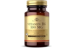 Solgar Vitamin B6 100 mg - 100 Vegetable Capsules - Non-GMO, Vegan, Gluten Free, Dairy Free, Kosher, Halal - 100 Servings