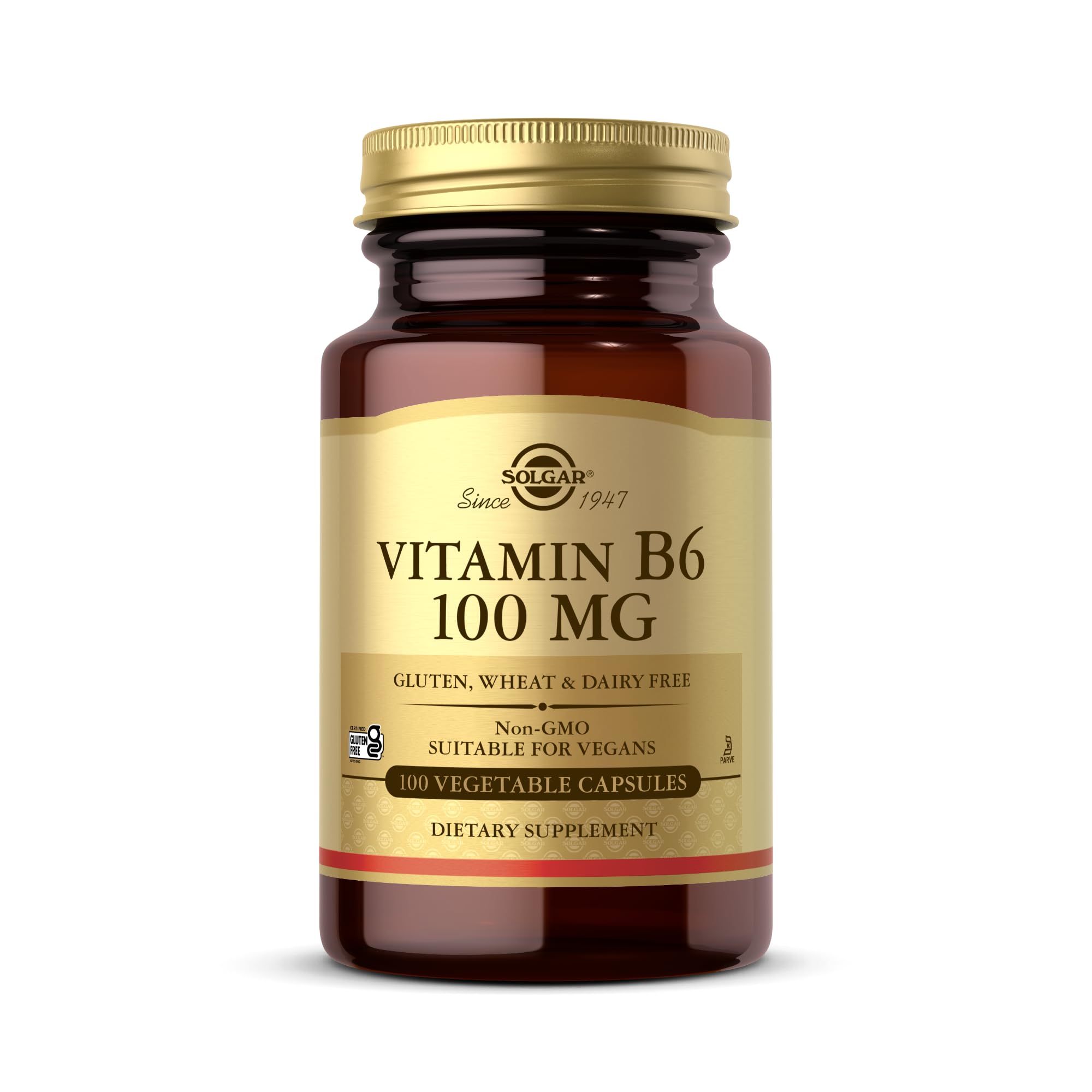 Solgar Vitamin B6 50 mg Tablets - Pack of 100 - Metabolism and Immune Support - Balanced Hormones and Red Blood Cell Formation - Vegan and Gluten Free