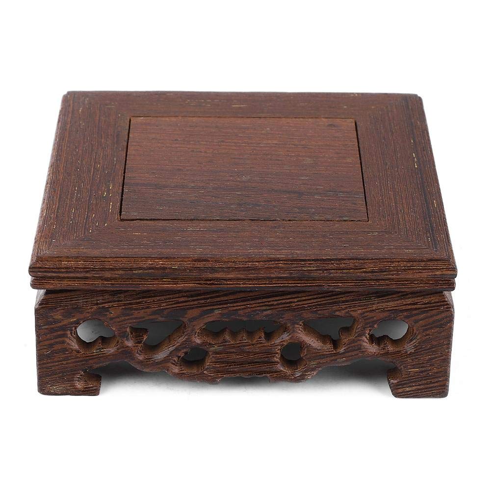 Wooden Display Stands, Practical Teapot Vase Bonsai Base for Home Office Decoration Display Stand (3.9 * 3.9 * 1.5 in)