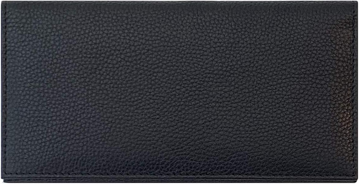 Black Basic Leather Checkbook Cover