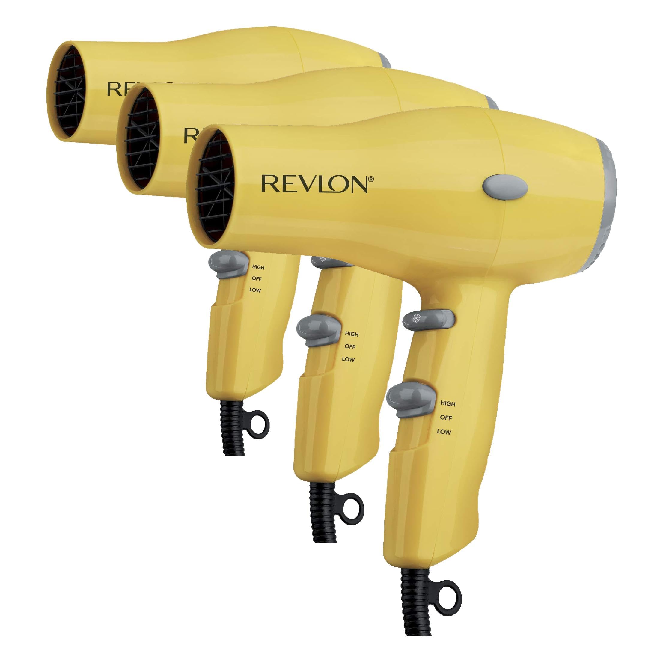 Photo 1 of 1pc only.  REVLON Compact Hair Dryer | 1875W Lightweight Design, Perfect for Travel, (Yellow), Plastic
