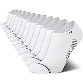 Tommy Hilfiger Mens No Show Socks - 12 Pack Performance Stretch Athletic Invisible Tab Liner Low Cut Socks for Men