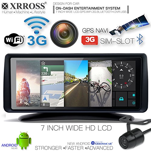 XRROSS Android System on dash Multimedia Player +GPS Navigation+7inch HD Touch Screen+3G+WIFI+Bluetooth+1GB/16GB+QuadCore CPU+Dual DVR Camera+Parking Camera +RF wireless Transmitter
