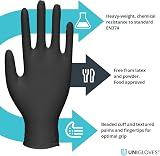 Unigloves PRO.TECT Black GA0045 Nitrile Gloves Extra Large Box 100 view 2