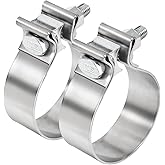 TIROL 2.25 Inch Exhaust Clamp, 2 1/4 Exhaust Clamp Stainless Steel Narrow Exhaust Band Clamps for 2.25" OD Exhaust Pipe, Muff