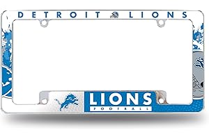 Rico Industries NFL Football Primary 12" x 6" Chrome All Over Automotive License Plate Frame for Car/Truck/SUV