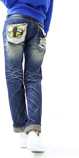 Amazon ジーンズ 専門店 クラシカルエルフ Classical Elf ロリータジーンズ デニムパンツ ボーイフレンドデニム ストレート フラワー ワッペン 刺繍 1569 Xl ジーンズ 通販