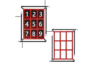 2pcs Adjustable Throwing Hitting Strike Zone Target Nets, PVC Number Target Net & Oxford Cloth 9 Hole Pitching Strike Zone Pr