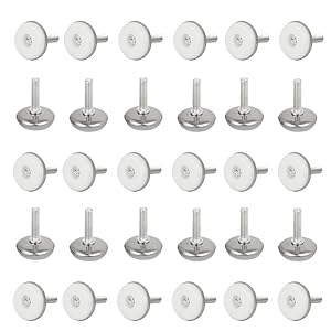 Wolfride 30 PCS M6x28MM Adjustable Furniture Leg Leveler Table Leveling Feet Pad Base White
