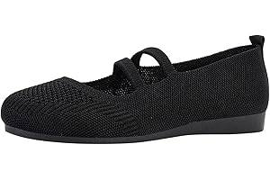 AMDBEL Ballet Flats Shoes for Women Dressy, Women's Embroidery Slip On Flats Round Toe Casual Linen Dress Ballerina Shoes