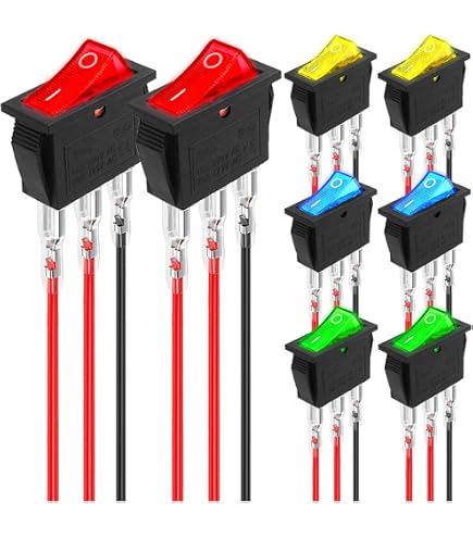 Amazon.com: MKBKLLJY 8Pcs Rocker Switch Waterproof DC 12V 20A,DC