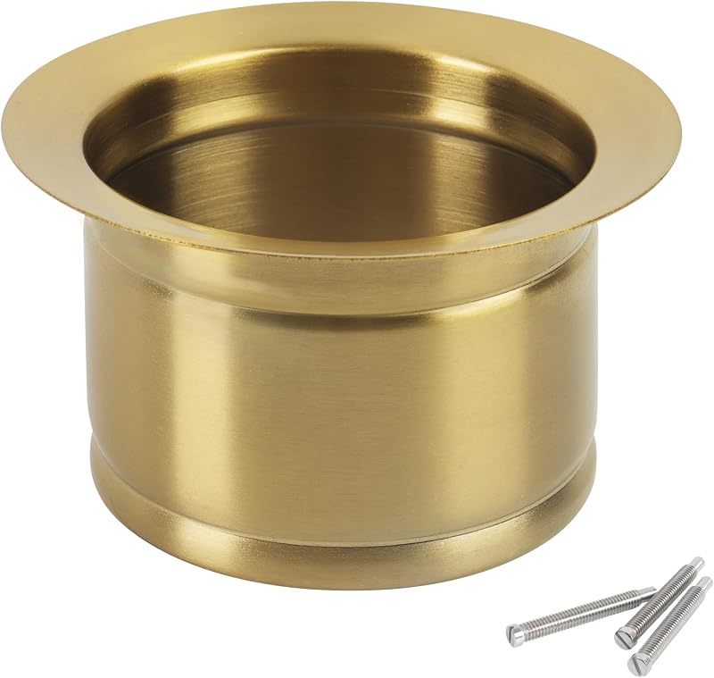 LQS Golden Extended Sink Flange for Deep Garbage Disposal Sinks - 3.5 Inch Drain