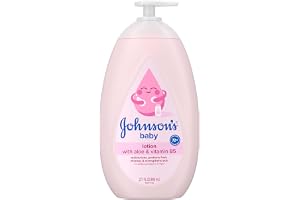 Johnson's Baby lotion with coconut oil, aloe vera & vitamin b5, 72 hour hydration, gentle baby moisturizer, hypoallergenic, safe for newborns, helps protect from dryness, 27.1 fl oz