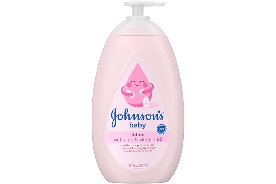 Johnson's Baby lotion with coconut oil, aloe vera & vitamin b5, 72 hour hydration, gentle baby moisturizer, hypoallergenic, s