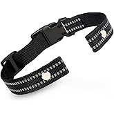 Collar Replacement Strap, Reflective Replacement Nylon Collar Strap | E Collar Straps for Dog GPS Training Bark Receiver Collars, Fits Small Medium Large Dogs, Durable &amp; Adjustable (Black)