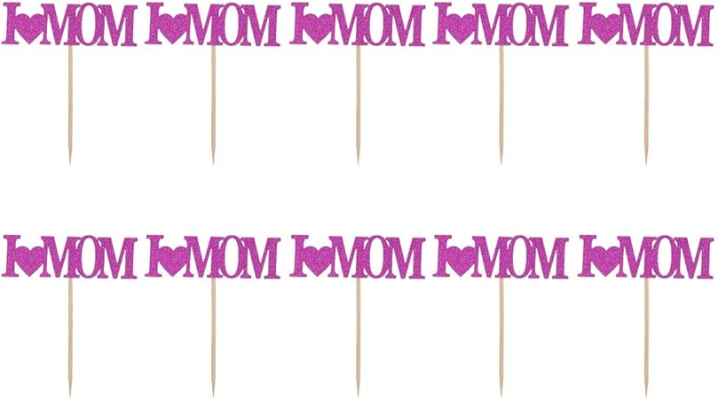 Toyandona I Love Mom Toppers Cupcake Glitter Lettera Torta Dessert Decorazione Per La Festa Della Mamma Festa Di Compleanno Della Mamma 10pcs Rosy Amazon It Casa E Cucina