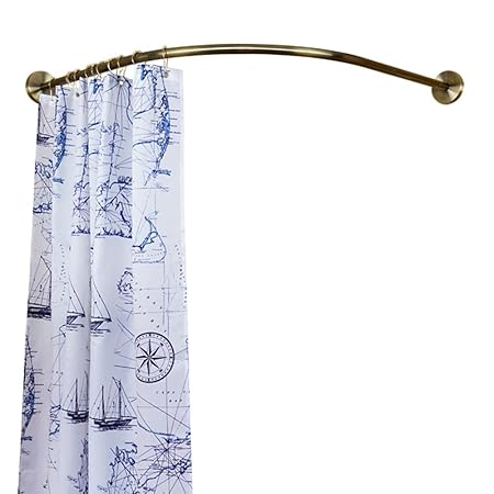 Shower Curtain Rod Zzhf Stainless Steel Free Drilling Bathroom