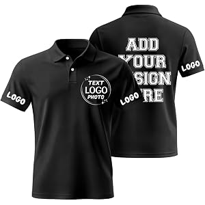 Custom Polo Shirt Design Your Own Text Logo Photo Name Personalized Business Shirts Front Back Print for Men Women