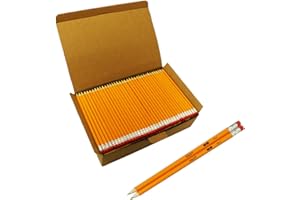 S & E TEACHER'S EDITION Woodcased #2 Pencils, Pre-sharpened, 2 HB Lead Bulk Box Pencil, No. 2, Yellow Pencils with Erasers, Back to school, 200 Count