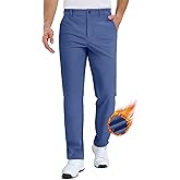 TACVASEN Winter Golf Pants for Men Fleece Lined Work Business Casual Dress Slacks Water Resistant Stretch Warm Trousers