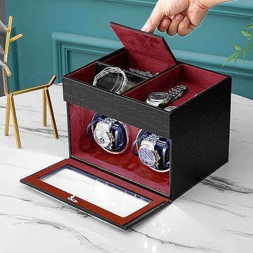 Automatic Double Watch Winder Watch Winder Box with Jewelry