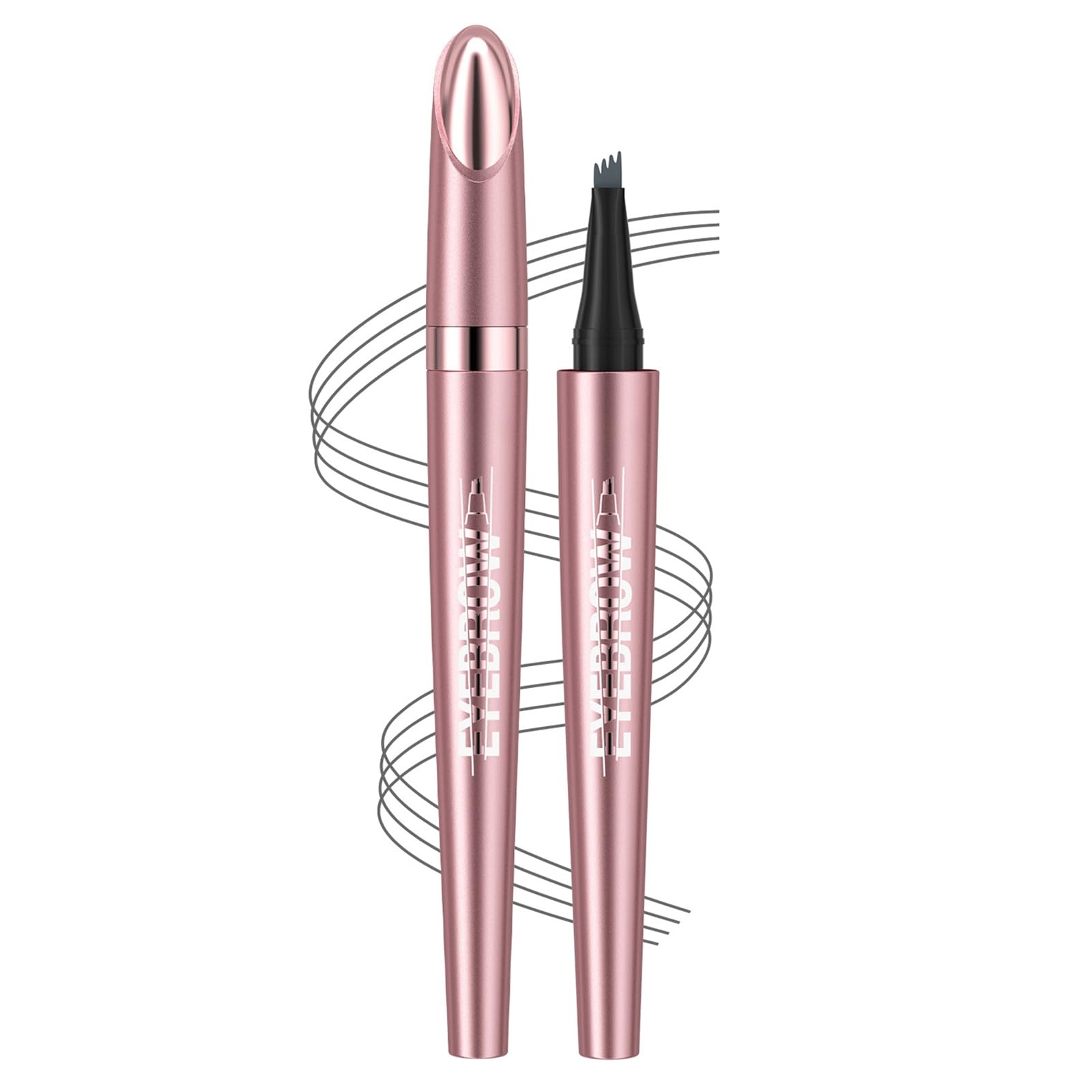 Weixinbuy Microblading Eyebrow Pen - Long-lasting, 4D Four-Tip Waterproof Eyebrow Pencil, Smudgeproof for Fine Natural Strokes (3# Grey)