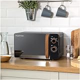 Russell Hobbs 17L 700W Scandi Compact Microwave Black Wood Handle Dials view 9