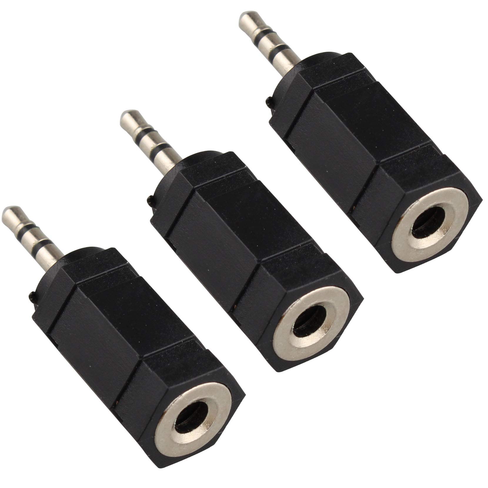Jopto 3PCS Mono 2.5mm Male Stereo Jack Plug to 3.5mm Audio Female Socket Stereo Adapter Nickel Plated Headphone Plug Audio Converter for Mobile Phones MP3 and Other Devices with 2.5mm Interface