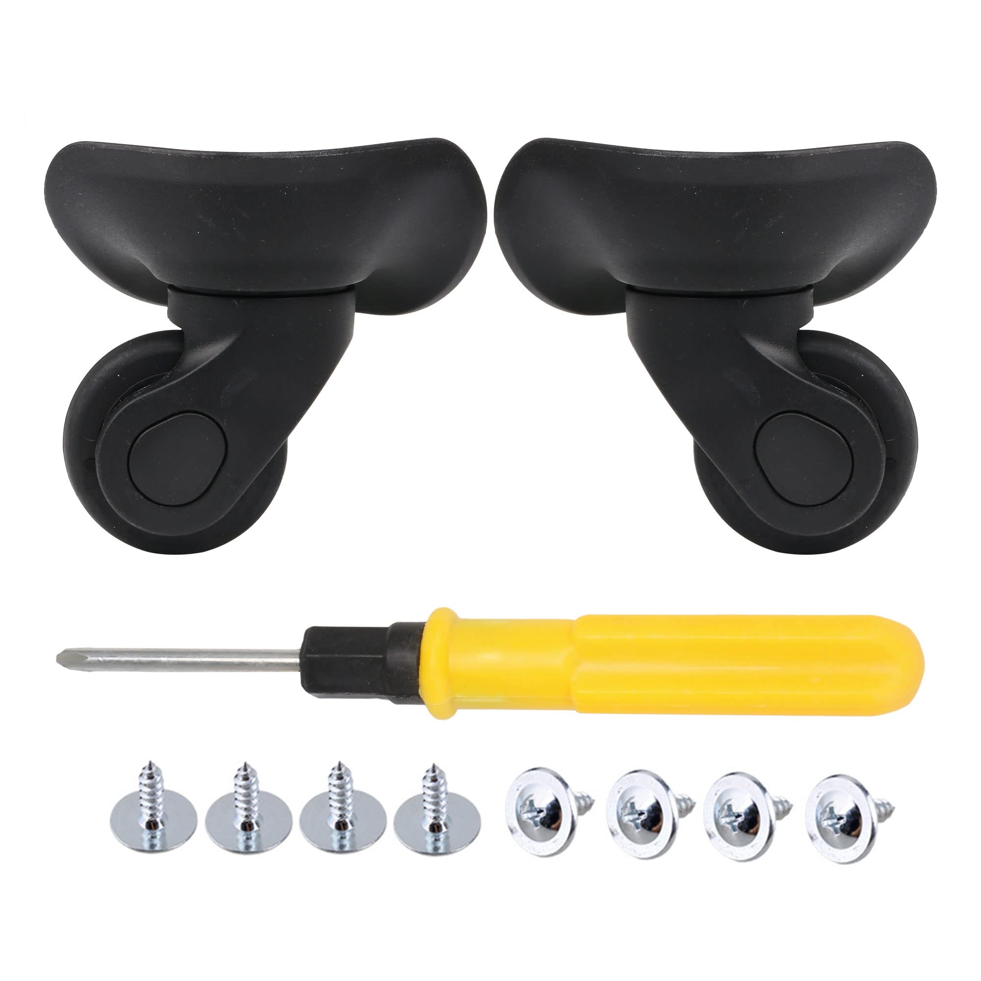 Metal DIY Multi Functional Luggage Left and Right Swivel Coaster Wheels 9.1 x 9.7 x 4.9cm Black