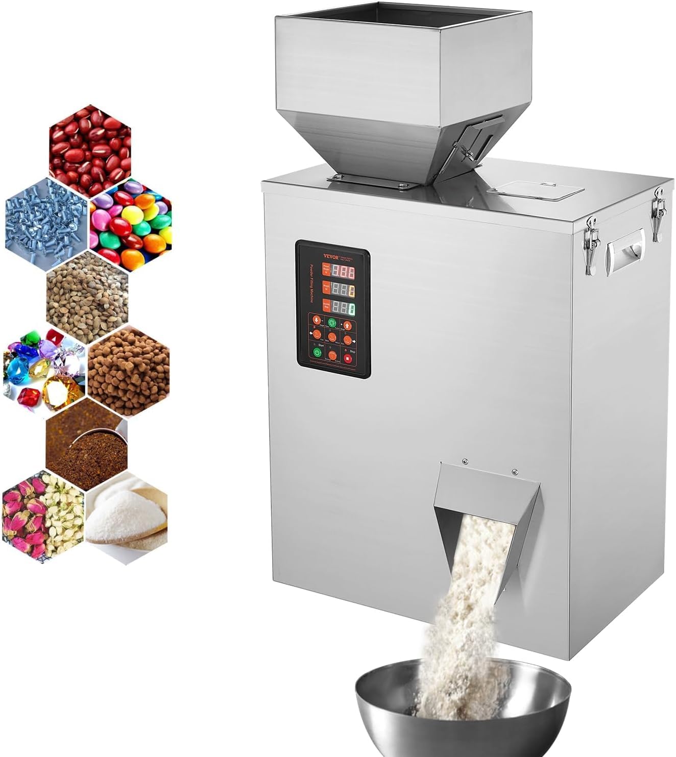 View 1 of VEVOR Powder Filling Machine, 0.022-1.1lbs/10-500g, Automatic Intelligent Particle Weighing Filling Machine, Bottle Bag Powder Filler Particle Dispenser for Tea Seeds Grains Powder Flour Beans Glitter