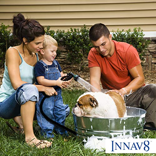INNAV8 Expandable Garden Hose 100 FT - All New 2019 Triple Latex Core No-Kink Collapsible Water Hose - Flexible Expanding Hoses with 3/4 Solid Brass Fittings, Retractable Black Flex Pocket Hose 100FT
