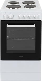 Willow WE50SSW 62L Freestanding Electric Cooker White 50cm Hob view 1